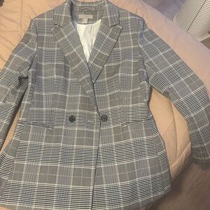 H&M Black and White Checkered Blazer